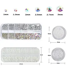 4 Boxes Flatback Rhinestones and Pearls Nail Charms for Acrylics - Crystals, Half Rounds, and Accessories for DIY Nail Art Decor