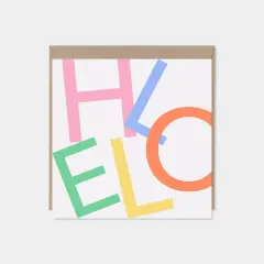 "HELLO" Colorful Square Greeting Card