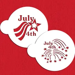 4th of July Cookie Stencil Set | C432 by Designer Stencils | Baking Stencils for Royal Icing, Airbrush, Dusting Powder |