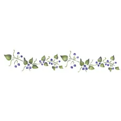 Blueberry Vine Wall Stencil Border | 174 by Designer Stencils | Floral Stencils | Reusable Art Craft Stencils for Painting on Walls, Canvas, Wood | Reusable Plastic Paint Stencil for Home Makeover | Easy to Use & Clean Art Stencil