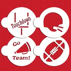 Large Football Cookie Stencils | C253 by Designer Stencils | Cookie Decorating Tools | Baking Stencils for Royal Icing, Airbrush, Dusting Powder | Reusable Plastic Food Grade Stencil for Cookies | Easy to Use & Clean Cookie Stencil