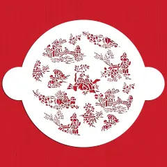 Small French Toile Cake Stencil | C163 by Designer Stencils | Cake Decorating Tools | Baking Stencils for Royal Icing, Airbrush, Dusting Powder | Reusable Plastic Food Grade Stencil for Cakes | Easy to Use & Clean Cake Stencil