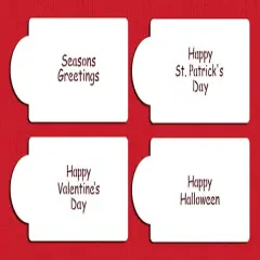 Holiday Sayings Stencils: Seasons Greetings, Happy St Patrick's Day, Happy Valentines Day, Happy Halloween | C249 by Designer Stencils |