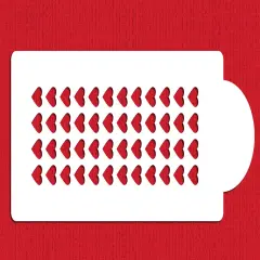 Mini Hearts 3-Dimensional Cake Stencil | C026 by Designer Stencils | Cake Decorating Tools | Baking Stencils for Royal Icing, Airbrush, Troweling, Molding | Reusable Plastic Food Grade Stencil for Cakes & Chocolates | Easy to Use & Clean Cake Stencil