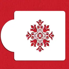 Single Rosette Medallion Cake Stencil | C149 by Designer Stencils | Cake Decorating Tools | Baking Stencils for Royal Icing, Airbrush, Dusting Powder | Reusable Plastic Food Grade Stencil for Cakes | Easy to Use & Clean Cake Stencil