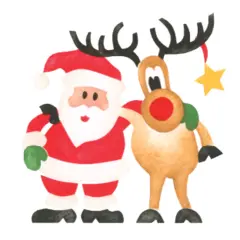 Small Santa and Deer Wall Stencil | 1788 by Designer Stencils | Reusable Art Craft Stencils for Painting on Walls, Canvas, Wood | Reusable Plastic Paint Stencil for Home Makeover | Easy to Use & Clean Art Stencil