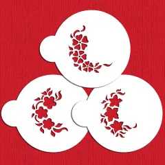 Mini Floral Sprays Cookie Stencils | C349 by Designer Stencils | Cookie Decorating Tools | Baking Stencils for Royal Icing, Airbrush, Dusting Powder | Reusable Plastic Food Grade Stencil for Cookies | Easy to Use & Clean Cookie Stencil