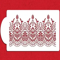 Antique Lace Cake Side Stencil | C1075 by Designer Stencils | Cake Decorating Tools | Baking Stencils for Royal Icing, Airbrush, Dusting Powder | Reusable Plastic Food Grade Stencil for Cakes | Easy to Use & Clean Cake Stencil