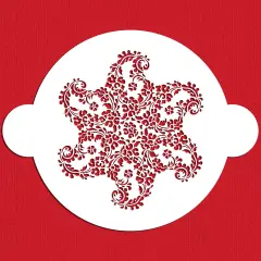 Alencon Lace Cake Stencil Top | C369 by Designer Stencils | Cake Decorating Tools | Baking Stencils for Royal Icing, Airbrush, Dusting Powder | Reusable Plastic Food Grade Stencil for Cakes | Easy to Use & Clean Cake Stencil