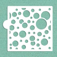 Circle Pop Allover Cookie & Craft Stencil | CM009 by Designer Stencils | Cookie Decorating Tools | Baking Stencils for Royal Icing, Airbrush, Dusting Powder | Craft Stencils for Canvas, Paper, Wood | Reusable Food Grade Stencil