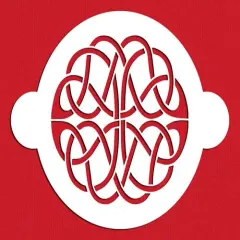 Celtic Cake Stencil Top #2 | C323 by Designer Stencils | Cake Decorating Tools | Baking Stencils for Royal Icing, Airbrush, Dusting Powder | Reusable Plastic Food Grade Stencil for Cakes | Easy to Use & Clean Cake Stencil