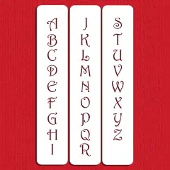 1.25-Inch Contemporary Monogram Letters Cake Stencil | C106 by Designer Stencils | Cake Decorating Tools | Baking Stencils for Royal Icing, Airbrush, Dusting Powder | Reusable Plastic Food Grade Stencil for Cakes | Easy to Use & Clean