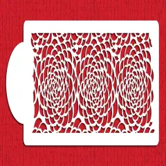 Camilla Rose Cake Stencil Middle Tier | C412 by Designer Stencils | Cake Decorating Tools | Baking Stencils for Royal Icing, Airbrush, Dusting Powder | Reusable Plastic Food Grade Stencil for Cakes | Easy to Use & Clean Cake Stencil