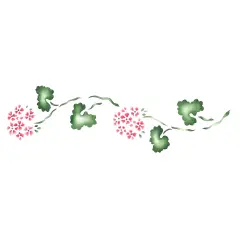 4-Inch Geranium Border | 158 by Designer Stencils | Floral Stencils |