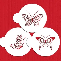 Butterfly Cookie Stencils | C155 by Designer Stencils | Cookie Decorating Tools | Baking Stencils for Royal Icing, Airbrush, Dusting Powder | Reusable Plastic Food Grade Stencil for Cookies | Easy to Use & Clean Cookie Stencil