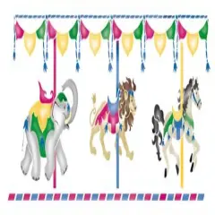 Carousel Wall Stencil | 1917 by Designer Stencils | Reusable Art Craft Stencils for Painting on Walls, Canvas, Wood | Reusable Plastic Paint Stencil for Home Makeover | Easy to Use & Clean Art Stencil
