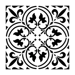 Scroll Tile Embossing 12 x 12 Stencil | FS115 by Designer Stencils | Pattern Stencils | Reusable Stencils for Painting on Wood, Wall, Tile, Canvas, Paper, Fabric, Furniture, Floor | Try Instead of a Wallpaper | Easy to Use & Clean