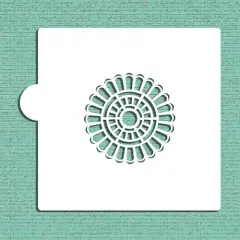 Mandala #2 Cookie & Craft Stencil | CM059 by Designer Stencils | Cookie Decorating Tools | Baking Stencils for Royal Icing, Airbrush, Dusting Powder | Craft Stencils for Canvas, Paper, Wood | Reusable Food Grade Stencil