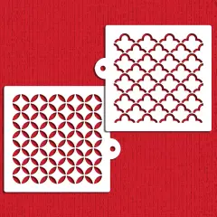 Quilting Miniprint Cookie Stencil Set | C2000 by Designer Stencils | Cookie Decorating Tools | Baking Stencils for Royal Icing, Airbrush, Dusting Powder | Reusable Plastic Food Grade Stencil for Cookies | Easy to Use & Clean Cookie Stencil