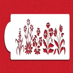 Spring Garden Cake Stencil Side | C223 by Designer Stencils | Cake Decorating Tools |