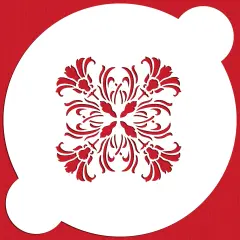 Mini Turn of the Century Medallion Stencil | C334 by Designer Stencils | Cake Decorating Tools | Baking Stencils for Royal Icing, Airbrush, Dusting Powder | Reusable Plastic Food Grade Stencil for Cakes | Easy to Use & Clean Cake Stencil