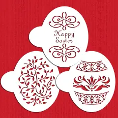 Large Easter Eggs Cookie Stencils | C199 by Designer Stencils | Cookie Decorating Tools | Baking Stencils for Royal Icing, Airbrush, Dusting Powder | Reusable Plastic Food Grade Stencil for Cookies | Easy to Use & Clean Cookie Stencil