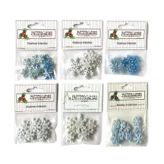 Buttons Galore 60+ Assorted Snowflake Theme Button Bundle for Sewing & Crafts - Set of 6 Button Packs