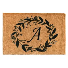 Black Rose Monogram Doormat