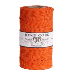Hemptique 1mm #20 Hemp Cord Spools Jewelry Making Macrame Crochet Crafting Gift Wrapping Orange