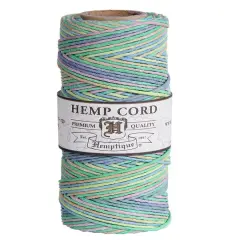 Hemptique 1mm #20 Variegated Hemp Cord Spools Eco Friendly Sustainable Naturally Grown Jewelry Bracelet Making Paper Crafting Scrapbooking Bookbinding Mixed Media Crocheting Macrame Seasonal Holiday Gift Wrapping Outdoor Gardening Carousel