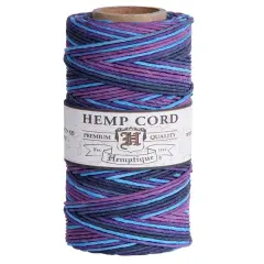 Hemptique 1mm #20 Variegated Hemp Cord Spools Eco Friendly Sustainable Naturally Grown Jewelry Bracelet Making Paper Crafting Scrapbooking Bookbinding Mixed Media Crocheting Macrame Seasonal Holiday Gift Wrapping Outdoor Gardening Party