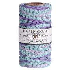 Hemptique 1mm #20 Variegated Hemp Cord Spools Eco Friendly Sustainable Naturally Grown Jewelry Bracelet Making Paper Crafting Scrapbooking Bookbinding Mixed Media Crocheting Macrame Seasonal Holiday Gift Wrapping Outdoor Gardening Pastel
