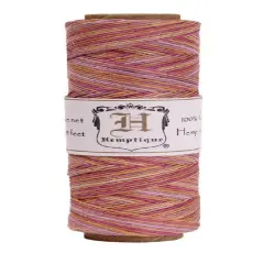 Hemptique 0.5mm #10 Variegated Hemp Cord Spools Eco Friendly Sustainable Naturally Grown Jewelry Bracelet Making Paper Crafting Scrapbooking Bookbinding Mixed Media Crocheting Macrame Seasonal Holiday Gift Wrapping Outdoor Gardening Taffy