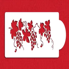 Small Grapevine Cake Stencil | C049 by Designer Stencils | Cake Decorating Tools | Baking Stencils for Royal Icing, Airbrush, Dusting Powder | Reusable Plastic Food Grade Stencil for Cakes | Easy to Use & Clean Cake Stencil