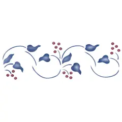 Colonial Leaves and Berries Wall Stencil | 038 by Designer Stencils | Floral Stencils | Reusable Art Craft Stencils for Painting on Walls, Canvas, Wood | Reusable Plastic Paint Stencil for Home Makeover | Easy to Use & Clean Art Stencil