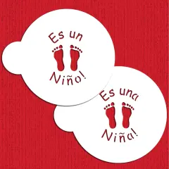 Es Un Ni&ntilde;o - Ni&ntilde;a Cookie Stencil | C083 by Designer Stencils | Cookie Decorating Tools | Baking Stencils for Royal Icing, Airbrush, Dusting Powder | Reusable Plastic Food Grade Stencil for Cookies | Easy to Use & Clean Cookie Stencil