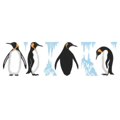 Penguin Wall Stencil | 1468 by Designer Stencils | Animal & Nature Stencils | Reusable Art Craft Stencils for Painting on Walls, Canvas, Wood | Reusable Plastic Paint Stencil for Home Makeover | Easy to Use & Clean Art Stencil