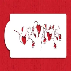 Springtime Vine Cake Stencil Side | C210 by Designer Stencils | Cake Decorating Tools | Baking Stencils for Royal Icing, Airbrush, Dusting Powder | Reusable Plastic Food Grade Stencil for Cakes | Easy to Use & Clean Cake Stencil