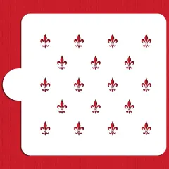 Fleur De Lis Miniprint Cake Stencil | C157 by Designer Stencils | Cake Decorating Tools | Baking Stencils for Royal Icing, Airbrush, Dusting Powder | Reusable Plastic Food Grade Stencil for Cakes | Easy to Use & Clean Cake Stencil