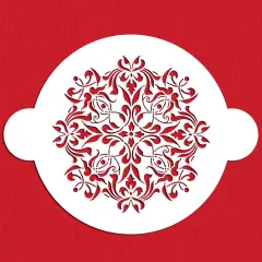 8-Inch French Medallion Cake Stencil Top | C144 by Designer Stencils | Cake Decorating Tools | Baking Stencils for Royal Icing, Airbrush, Dusting Powder | Reusable Plastic Food Grade Stencil for Cakes | Easy to Use & Clean Cake Stencil