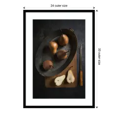 Pears Still Life by Diana Popescu Wood Framed Wall Art Print