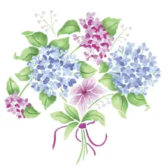 Hydrangea Bunch Wall Stencil | 2294 by Designer Stencils | Floral Stencils | Reusable Art Craft Stencils for Painting on Walls, Canvas, Wood | Reusable Plastic Paint Stencil for Home Makeover | Easy to Use & Clean Art Stencil