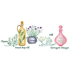 Herb Bottles Wall Stencil | 2033 by Designer Stencils | Word & Phrase Stencils | Reusable Art Craft Stencils for Painting on Walls, Canvas, Wood | Reusable Plastic Paint Stencil for Home Makeover | Easy to Use & Clean Art Stencil
