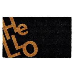 Angle Hello Doormat Black