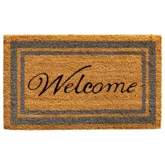 153021830WELC Periwinkle Border Welcome Doormat