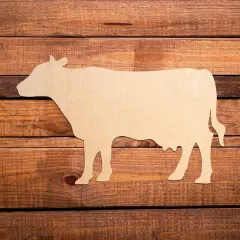 20 in. Unfinished Wooden Cow Shape