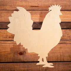 16 in. Unfinished Wooden Rooster Shape