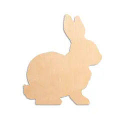 18 in. Unfinished Wooden Side View Bunny Shape