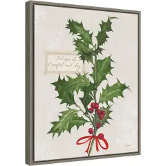 Joyful Tidings VI by Sue Schlabach 16-in. W x 20-in. H. Canvas Wall Art Print Framed in Grey