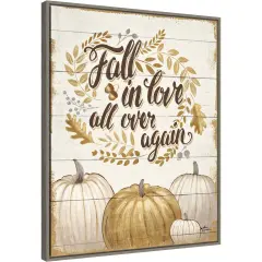 Grateful Season III by Janelle Penner 23-in. W x 28-in. H. Canvas Wall Art Print Framed in Grey